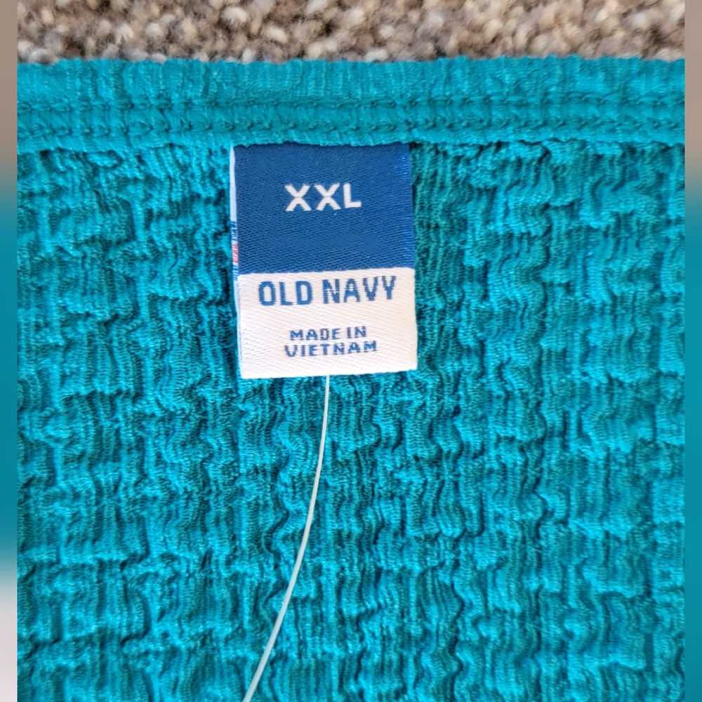 NWT Old Navy Turquoise Blue Boxy Ribbed Tank Top XXL - Picture 2 of 5